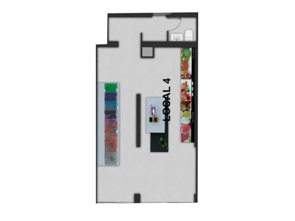 Planta del Local 4 del Edificio Lynch, 56,13 m²